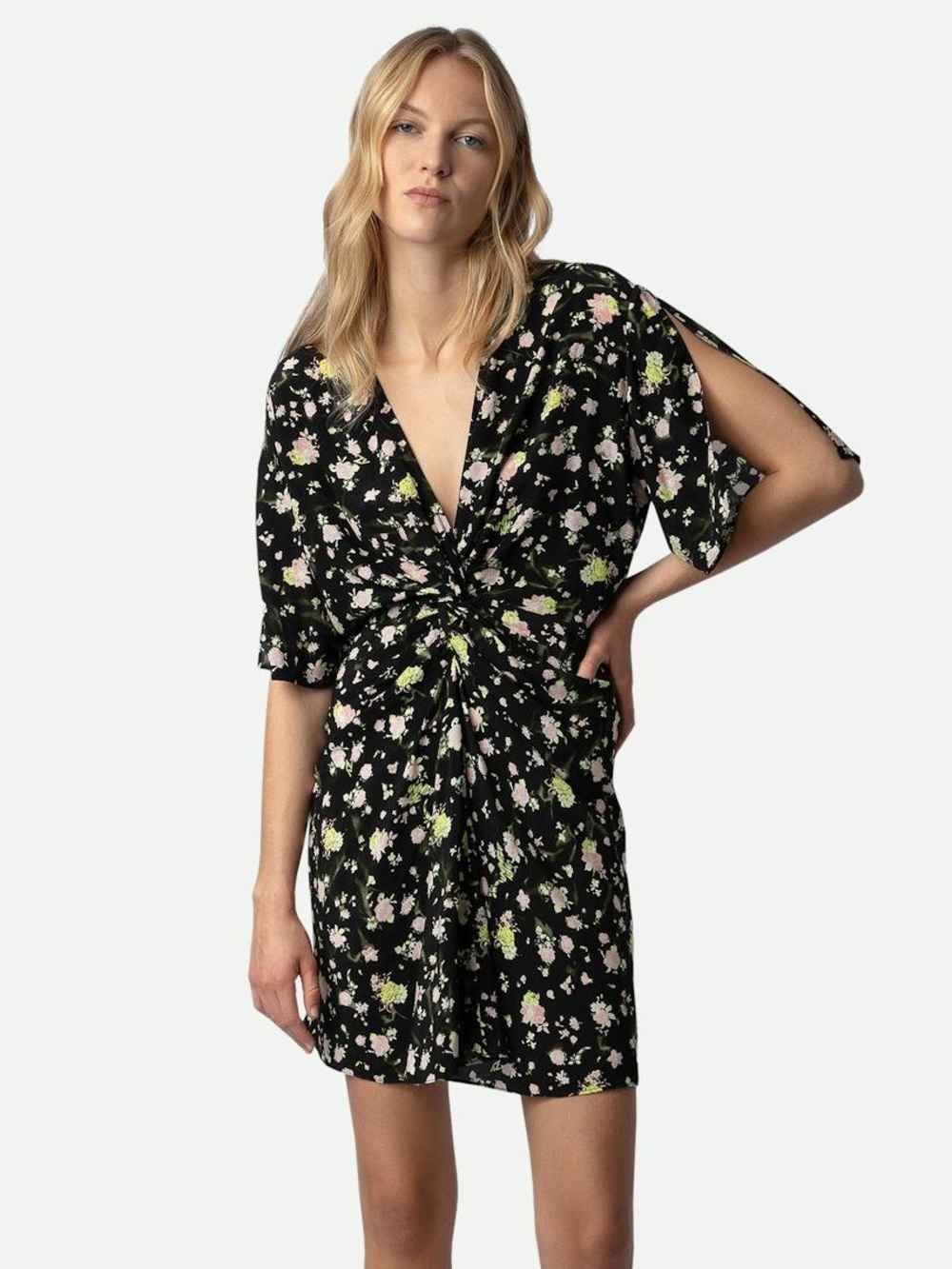 Zadig & Voltaire Rozom Black Floral Mini Dress Size Small